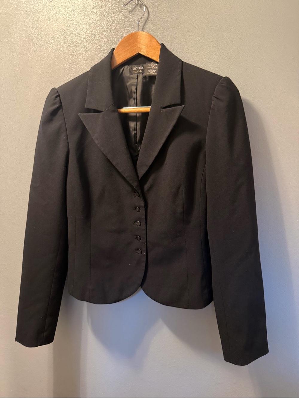 Nicole by Nicole Miller Black Fitted Women's Blazer